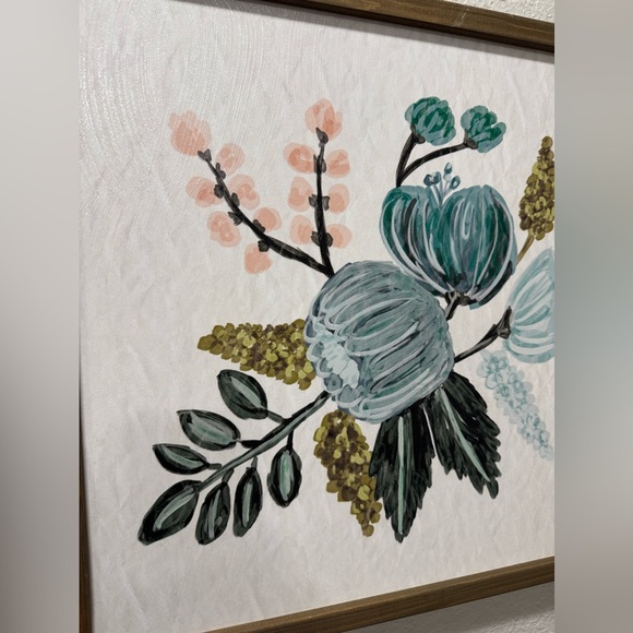 Floral Wall Art Set with Teal and Green Accents - Picture 5 of 9